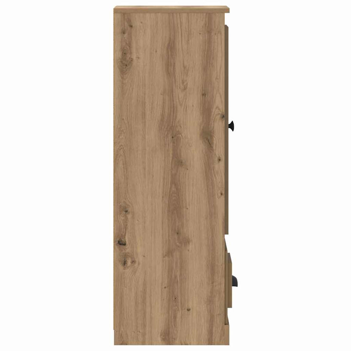 Highboard med skuffe 3 pcs Artisan Egetræ Konstrueret træ