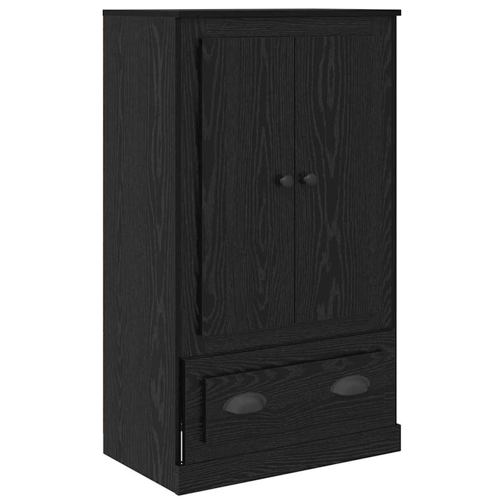 Highboard med skuffe 3 pcs Sort eg Konstrueret træ