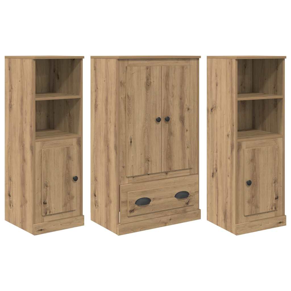 Highboard 3 pcs Artisan Egetræ 132 x 35,5 x 103,5 cm