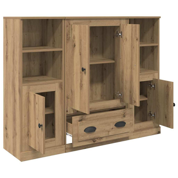 Highboard 3 pcs Artisan Egetræ 132 x 35,5 x 103,5 cm