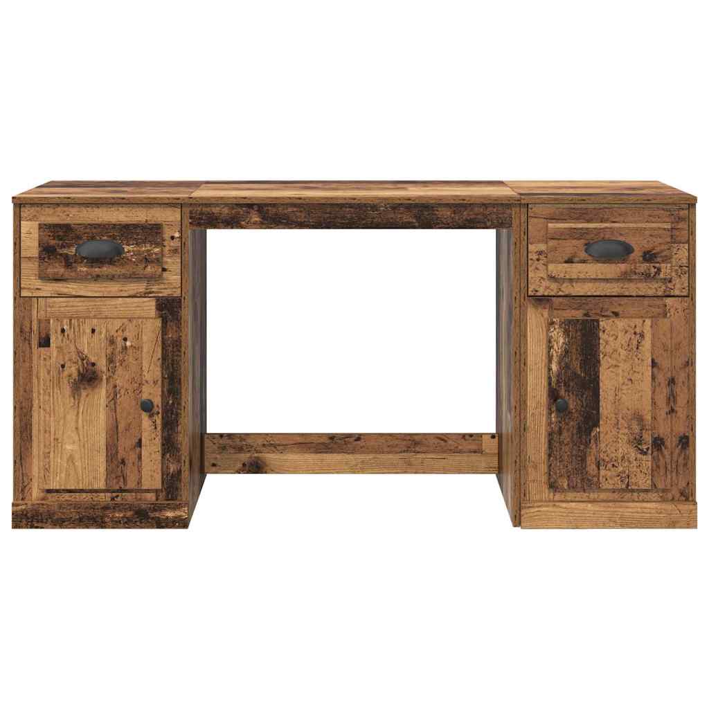 Skrivebord med skab med skuffe Gammelt træ 154,5 x 50 x 75 cm