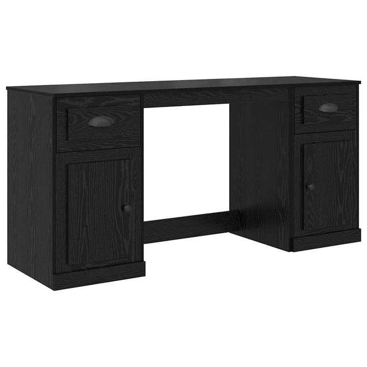 Skrivebord med skab Sort eg Konstrueret træ 154,5 x 50 x 75 cm
