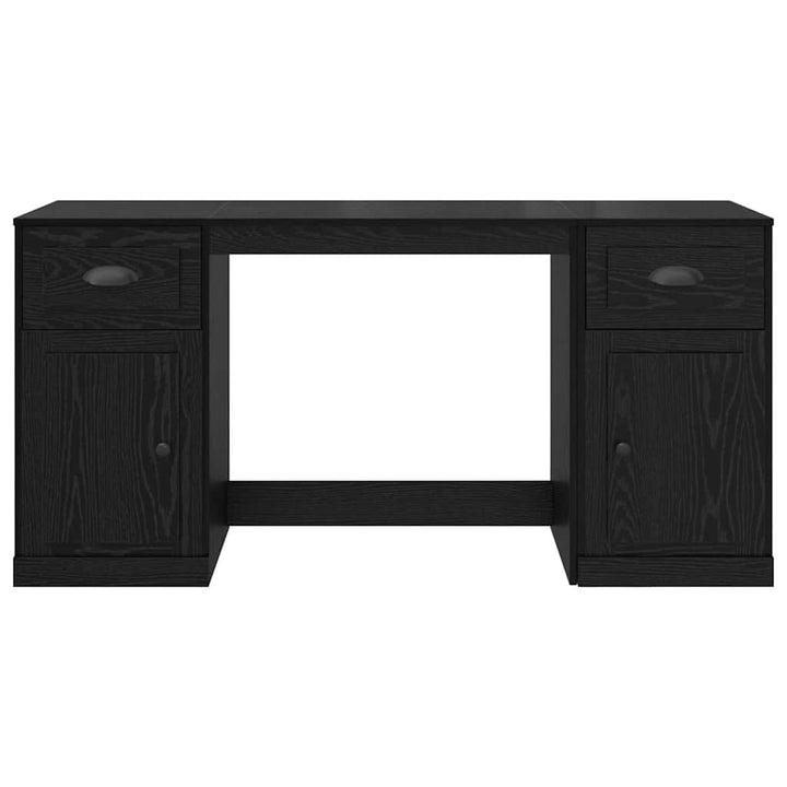 Skrivebord med skab Sort eg Konstrueret træ 154,5 x 50 x 75 cm