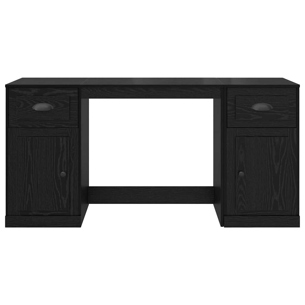 Skrivebord med skab Sort eg 154,5 x 50 x 75 cm Konstrueret træ