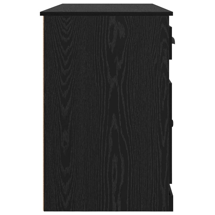 Skrivebord med skab Sort eg Konstrueret træ 154,5 x 50 x 75 cm