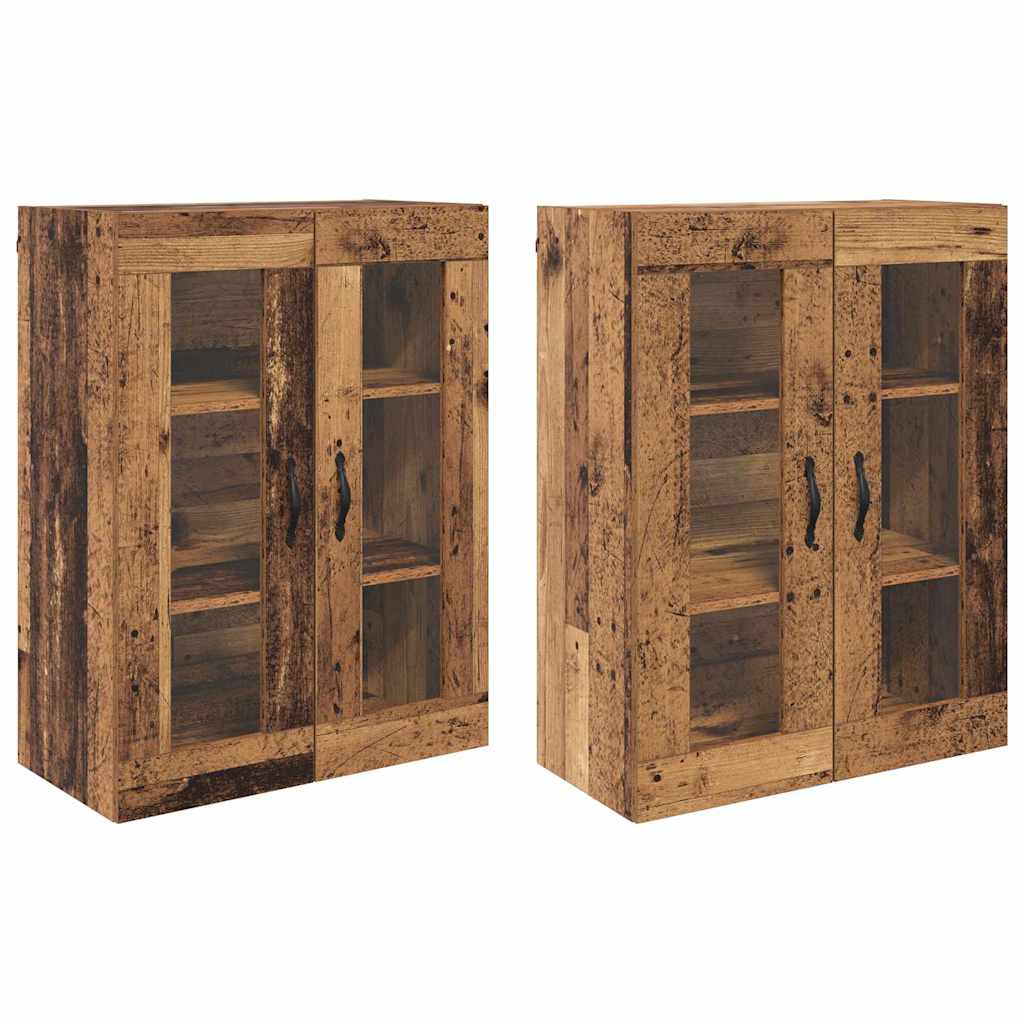 Væggeskabe 2 pcs Gammelt træ 69,5 x 34 x 90 cm Konstrueret træ