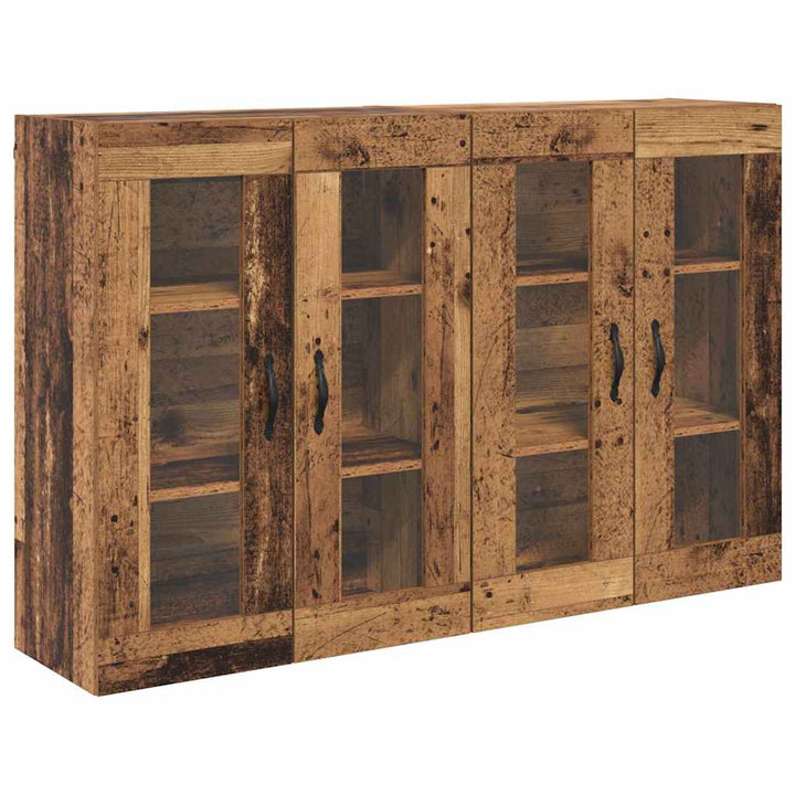 Væggeskabe 2 pcs Gammelt træ 69,5 x 34 x 90 cm Konstrueret træ