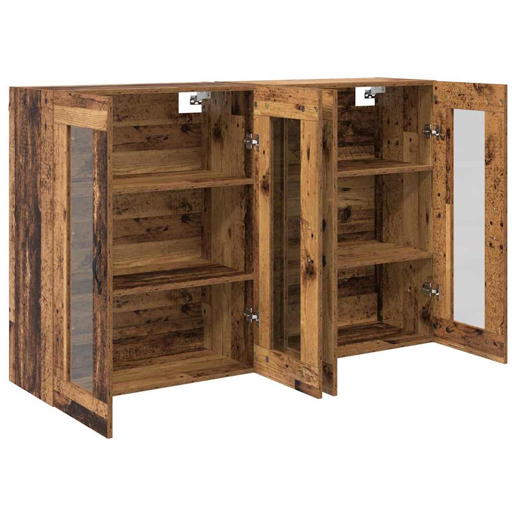 Væggeskabe 2 pcs Gammelt træ 69,5 x 34 x 90 cm Konstrueret træ