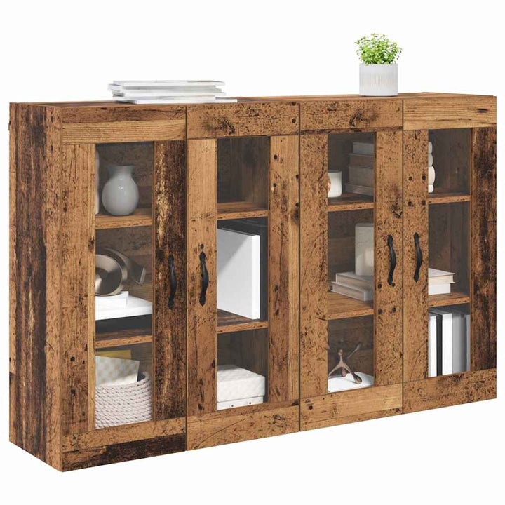 Væggeskabe 2 pcs Gammelt træ 69,5 x 34 x 90 cm Konstrueret træ