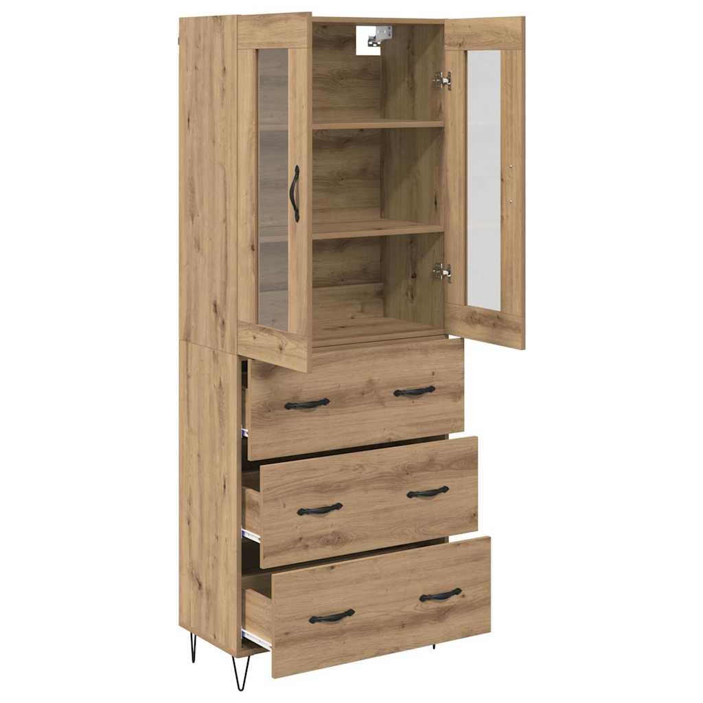 Highboard Artisan Egetræ 69,5 x 34 x 90 cm Konstrueret træ