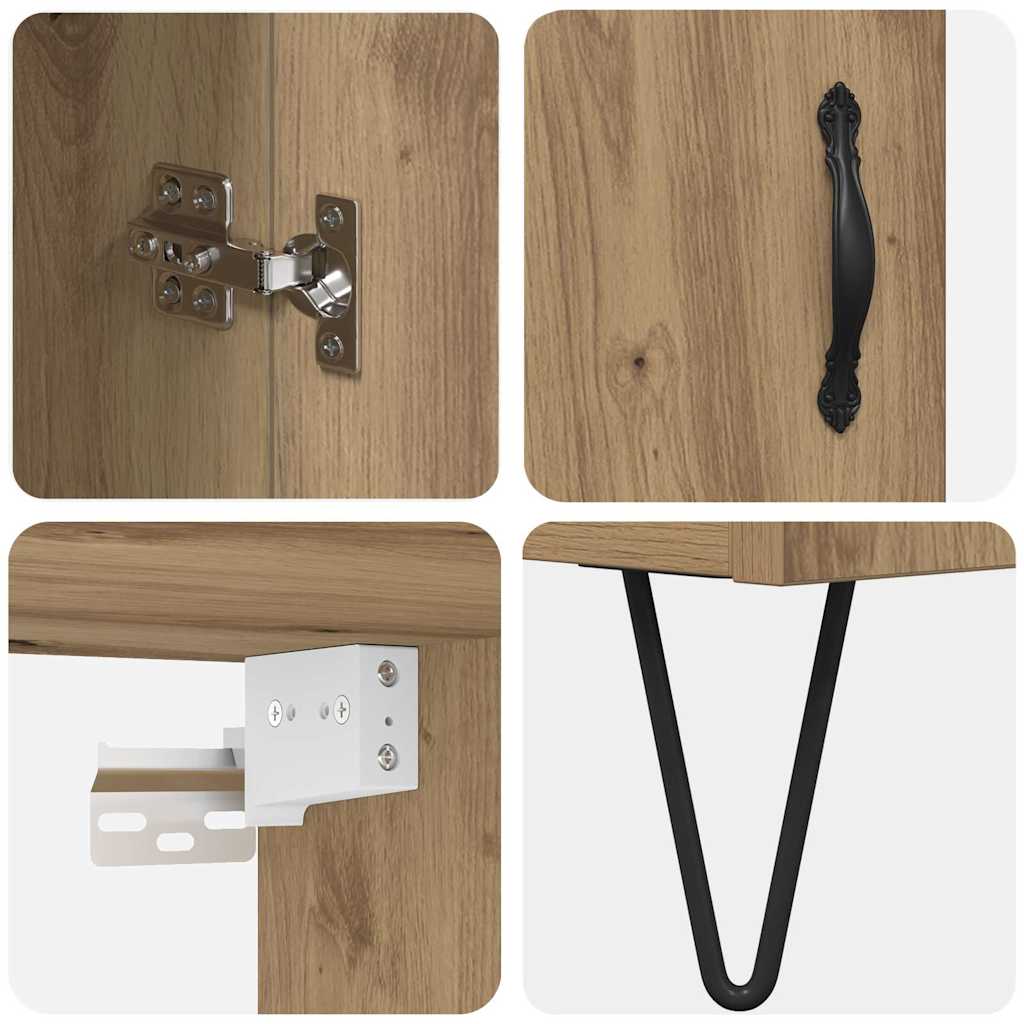 Highboard Artisan Egetræ 69,5 x 34 x 90 cm Konstrueret træ