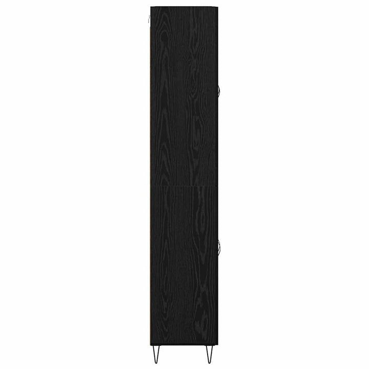 Highboard Hvid og Sort Eg 69,5 x 34 x 180 cm Konstrueret træ