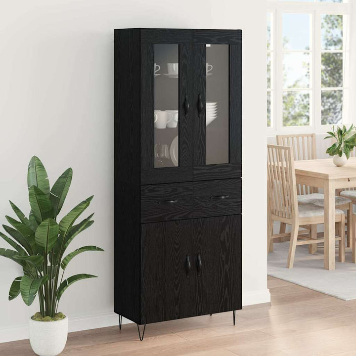 Highboard Sort eg 69,5 x 34 x 90 cm Konstrueret træ