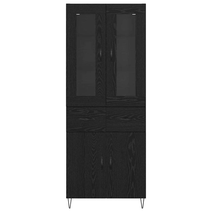 Highboard med skuffe Sort eg 69,5 x 34 x 90 cm Konstrueret træ