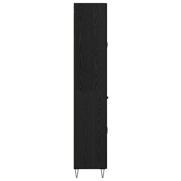 Highboard med skuffe Sort eg 69,5 x 34 x 90 cm Konstrueret træ