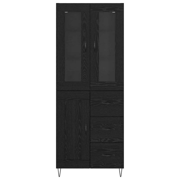 Highboard med skuffe Sort eg 69,5 x 34 x 90 cm Konstrueret træ
