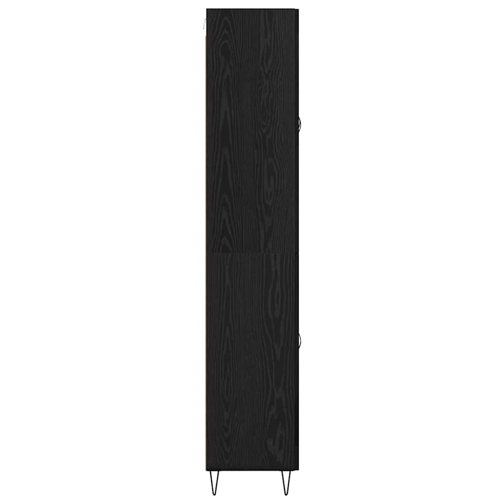 Highboard med skuffe Sort eg 69,5 x 34 x 90 cm Konstrueret træ