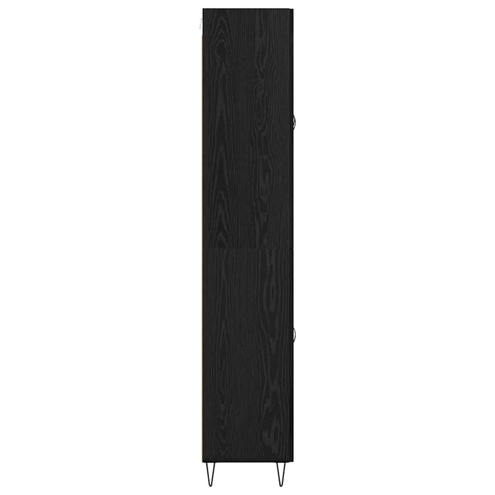 Highboard med skuffe Sort eg 69,5 x 34 x 90 cm Konstrueret træ