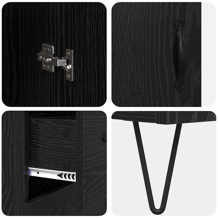 Highboard Sort eg 69,5 x 34 x 90 cm Konstrueret træ