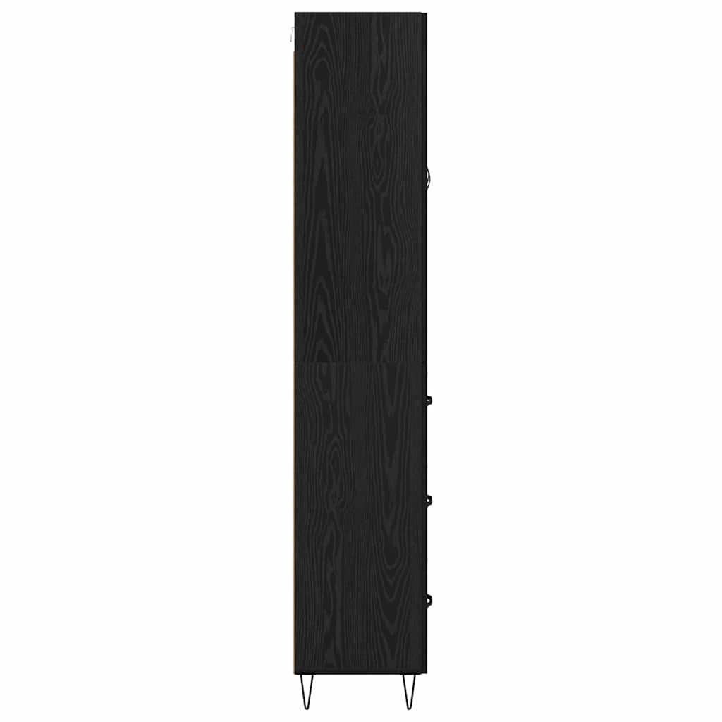 Highboard med skuffe Sort eg 69,5 x 34 x 90 cm Konstrueret træ
