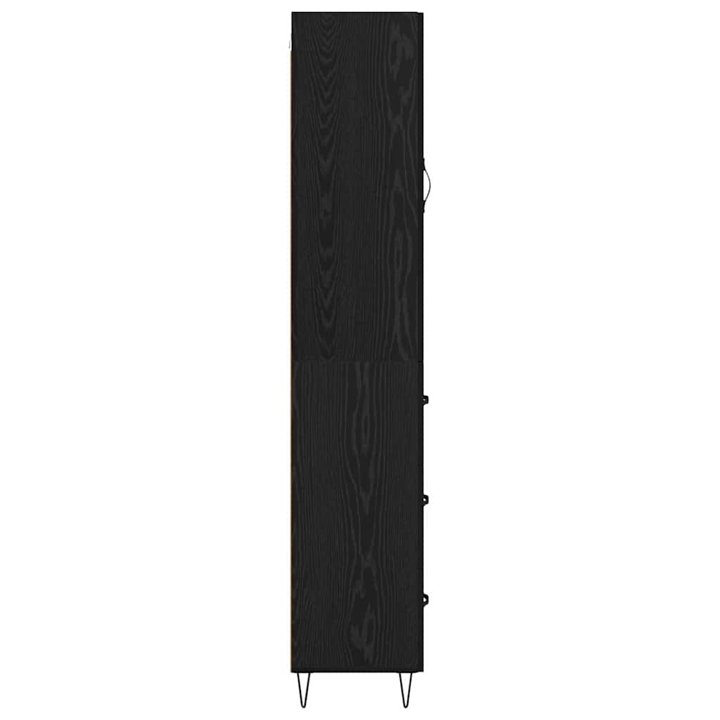 Highboard med skuffe Sort eg 34,5 x 34 x 90 cm Konstrueret træ