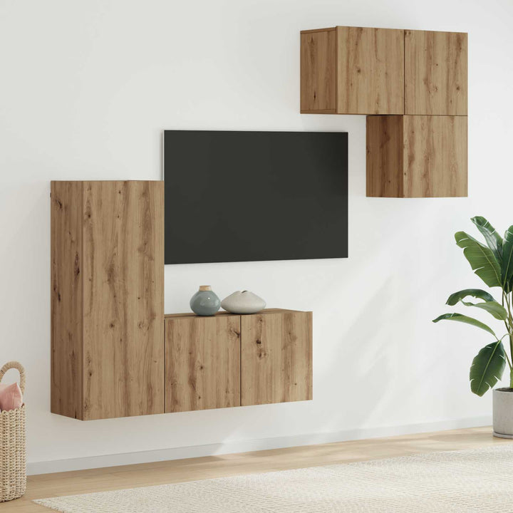 TV-skab 4 stk. Artisan Egetræ Konstrueret træ
