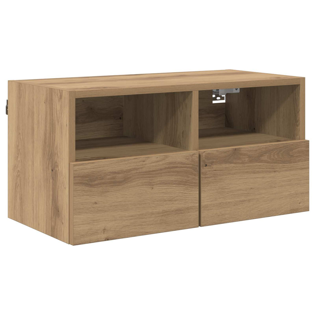 TV Vægmonteringer 4 pcs Artisan Egetræ Konstrueret træ
