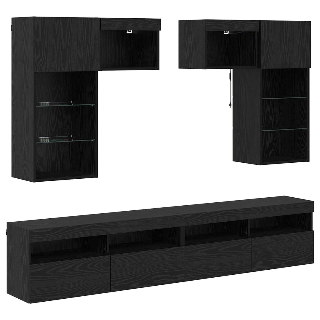 TV Vægmonteringer 6 pcs Artisan Egetræ Konstrueret træ