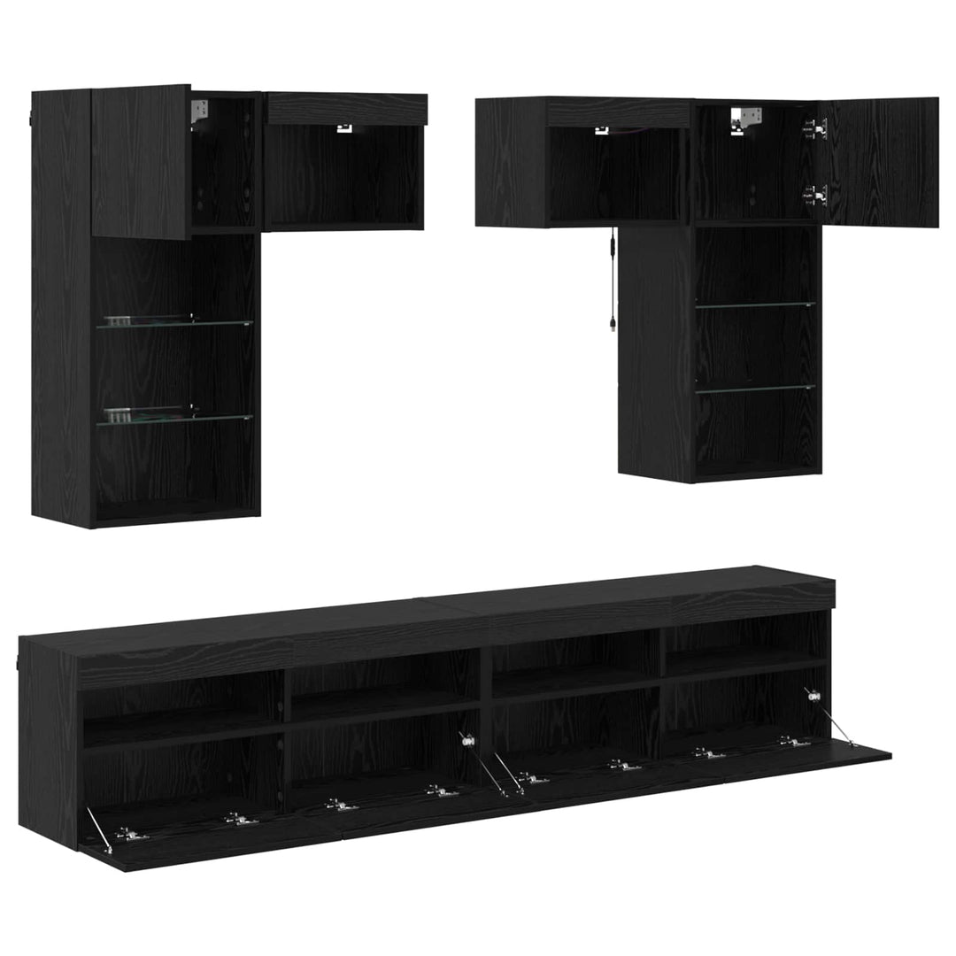 TV Vægmonteringer 6 pcs Artisan Egetræ Konstrueret træ