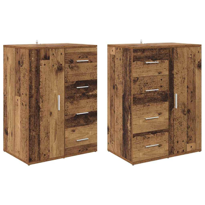 Sideboards CORONA 2 stk. Gammelt træ 59 x 39 x 80 cm