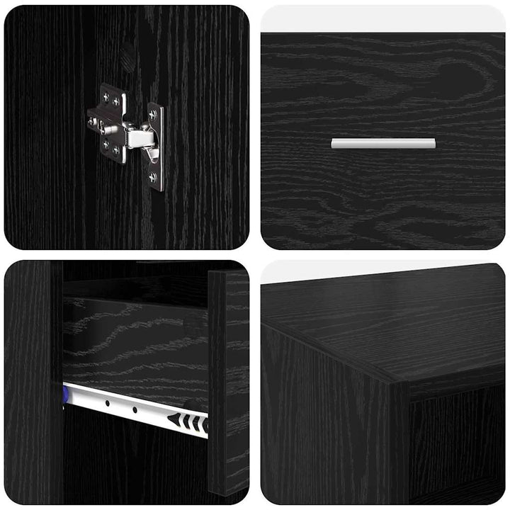 Highboard Sort eg 50 x 42,5 x 225 cm Konstrueret træ