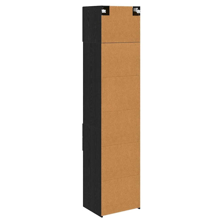 Highboard med skuffe Sort eg 50 x 42,5 x 225 cm Konstrueret træ