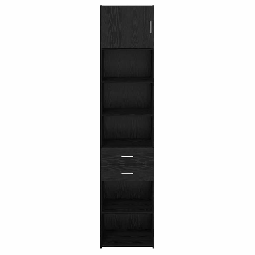 Highboard med skuffe Sort eg 50 x 42,5 x 225 cm Konstrueret træ