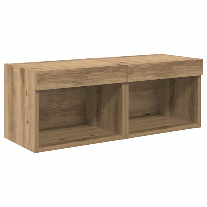 TV Vægmonteringer 8 pcs Artisan Egetræ Konstrueret træ