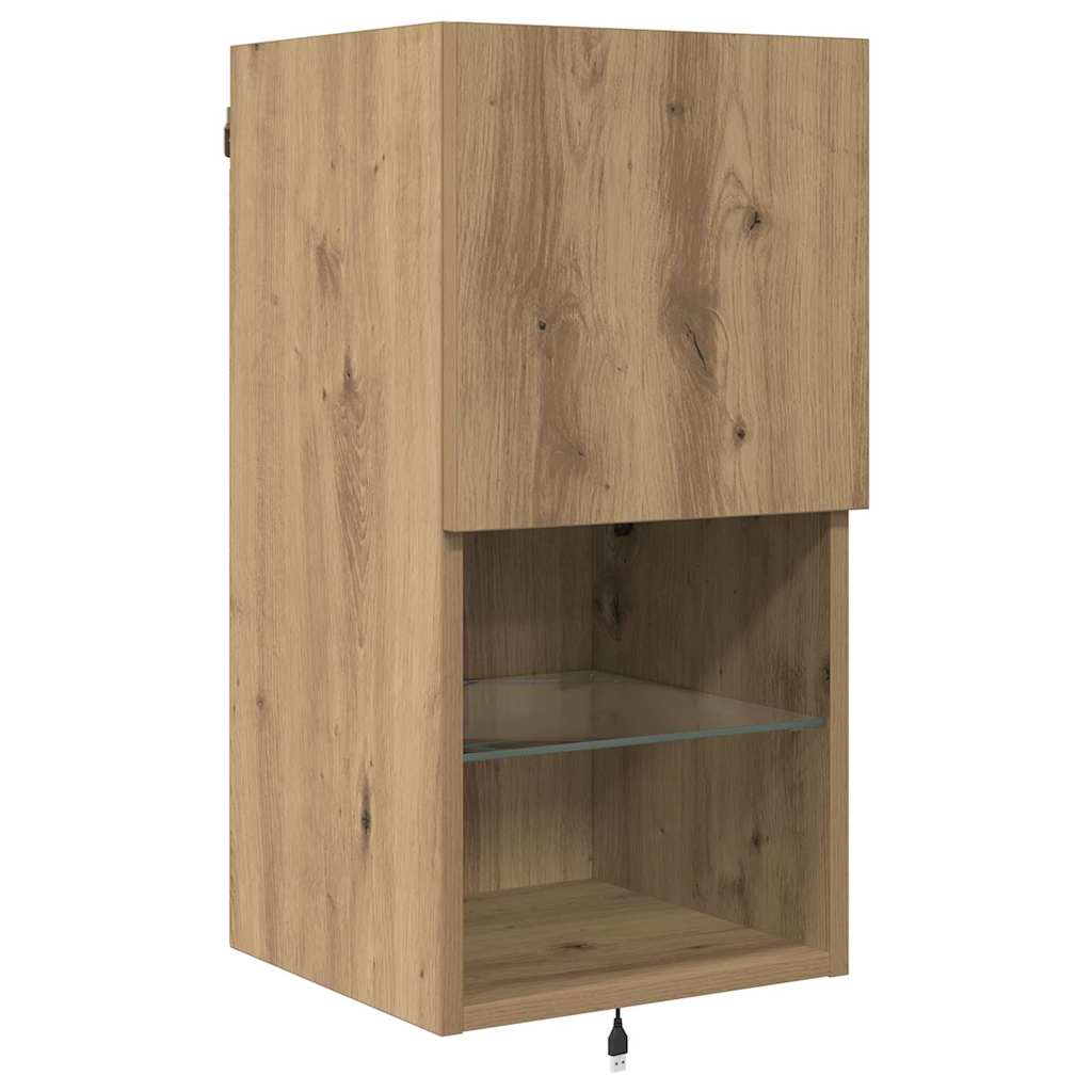 TV Vægmonteringer 4 pcs Artisan Egetræ Konstrueret træ