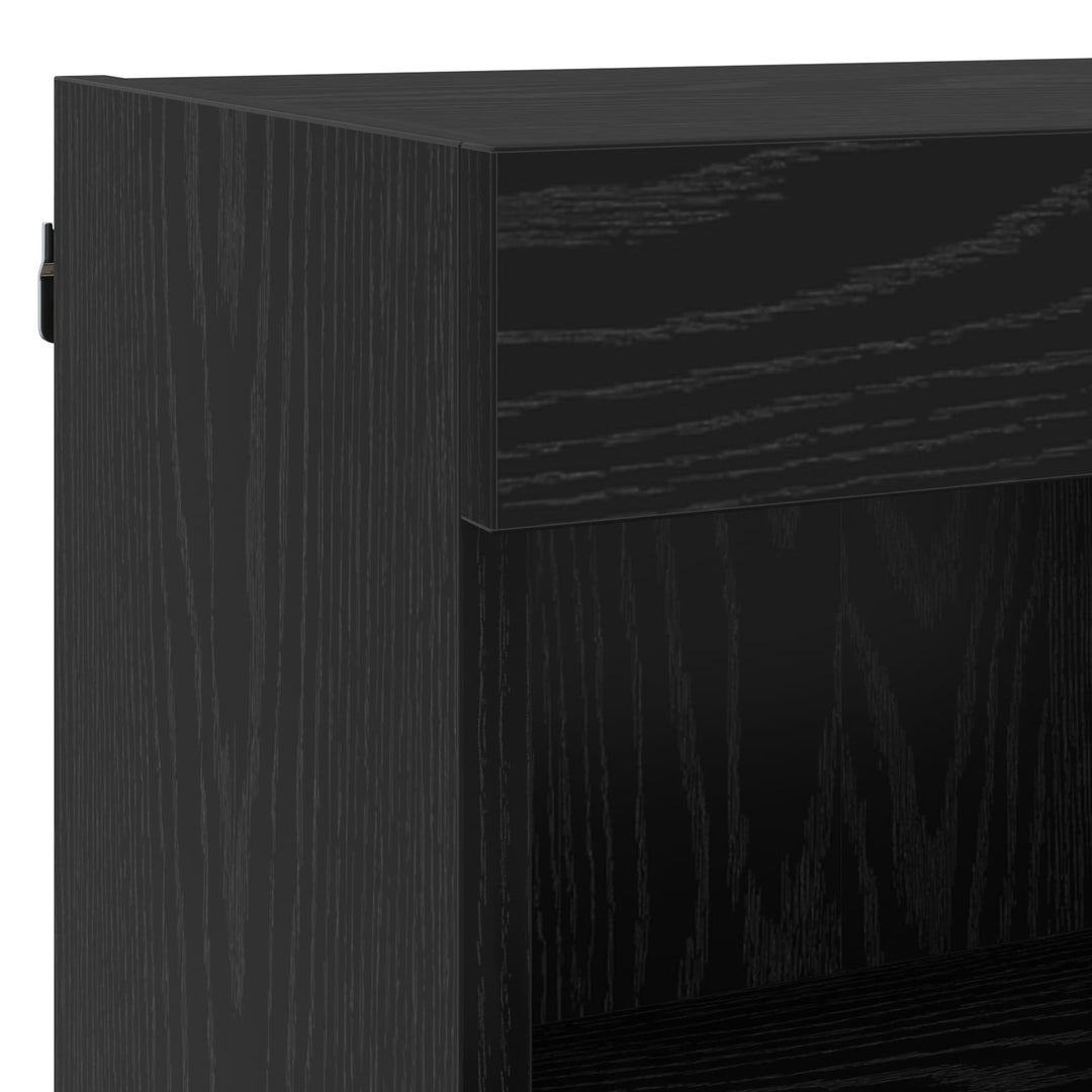 TV vægenheder med LED 5 pcs 40,5 x 30 x 102 cm Sort eg