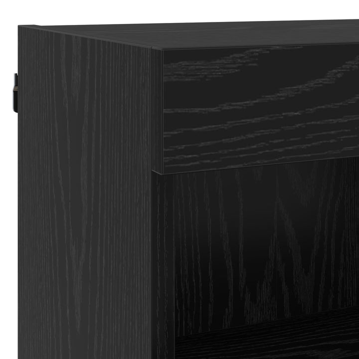 TV vægenheder med LED 5 pcs 40,5 x 30 x 102 cm Sort eg