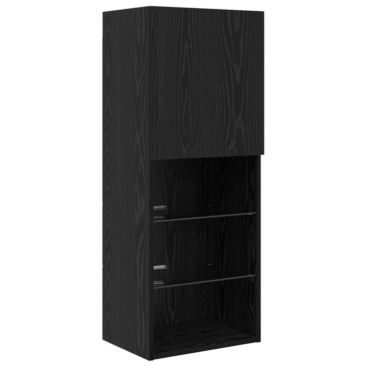 TV vægenheder med LED 5 pcs 40,5 x 30 x 102 cm Sort eg