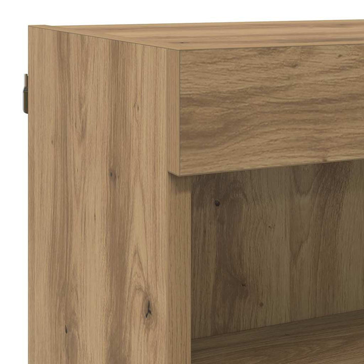 TV vægenheder med LED 6 pcs Artisan Egetræ Konstrueret træ