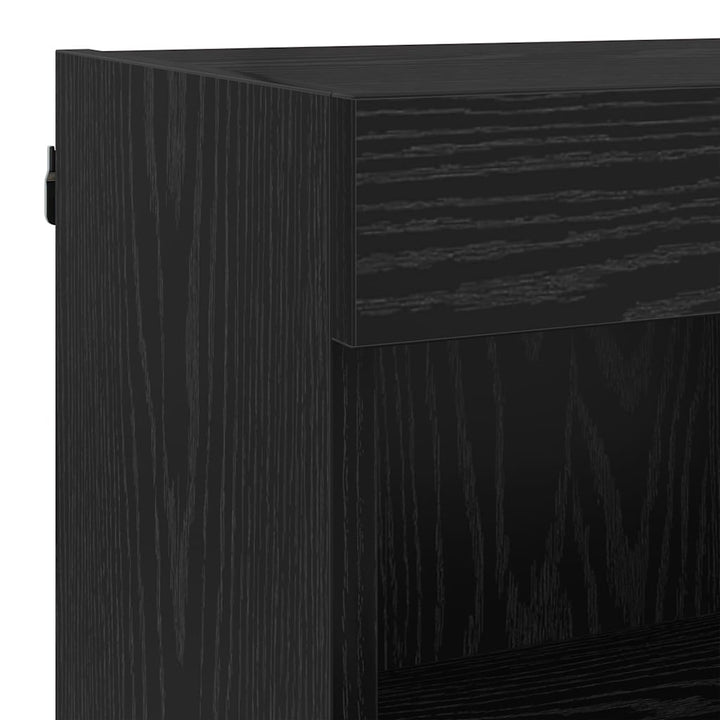 TV vægenheder med LED 6 pcs Sort eg Konstrueret træ