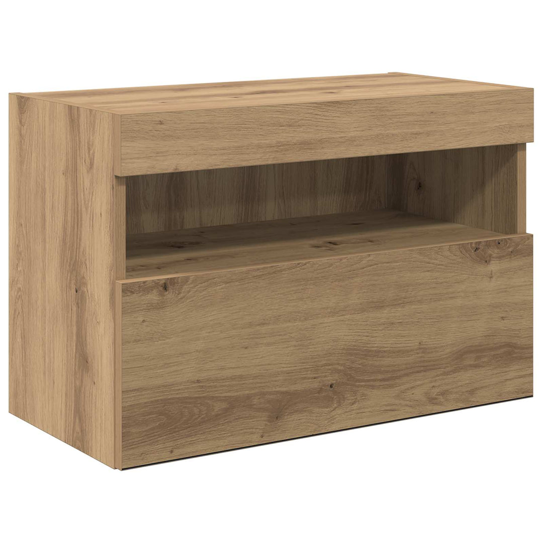 TV Vægmonteringer 6 pcs Artisan Egetræ Konstrueret træ