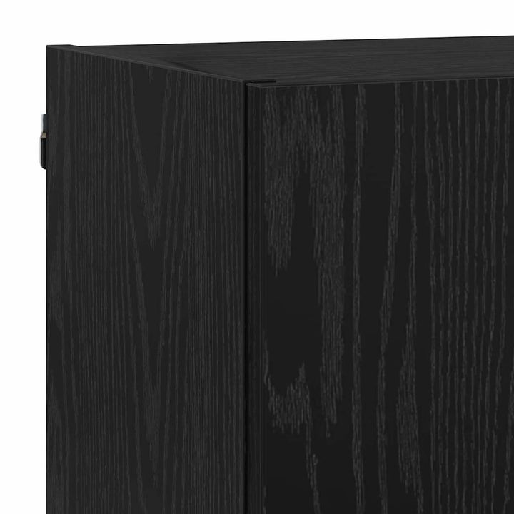 TV vægenheder med LED 5 pcs Sort eg 40,5 x 30 x 90 cm