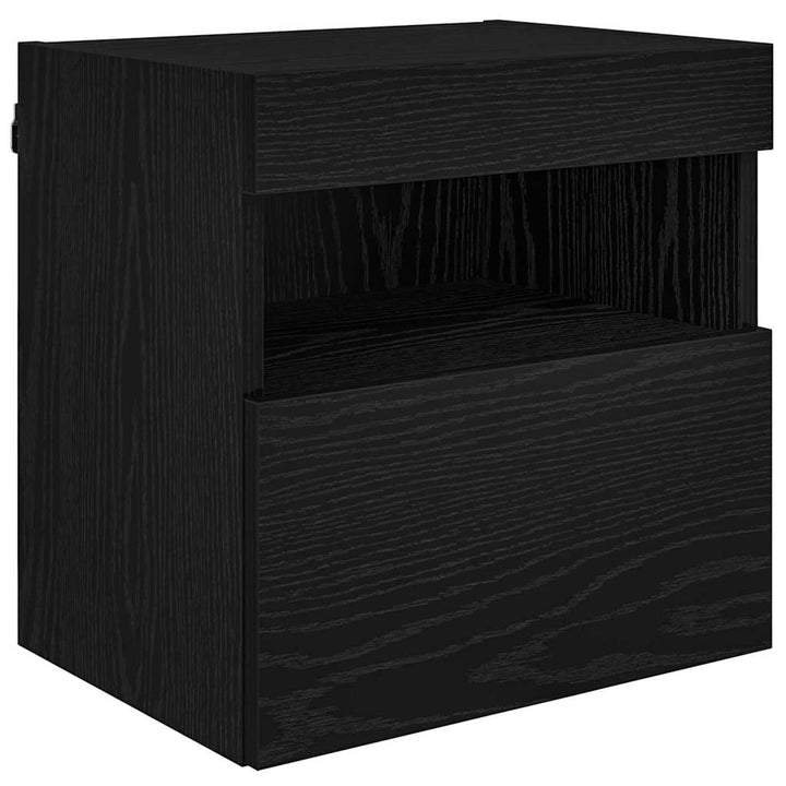 TV vægenheder med LED 5 pcs Sort eg 40,5 x 30 x 90 cm