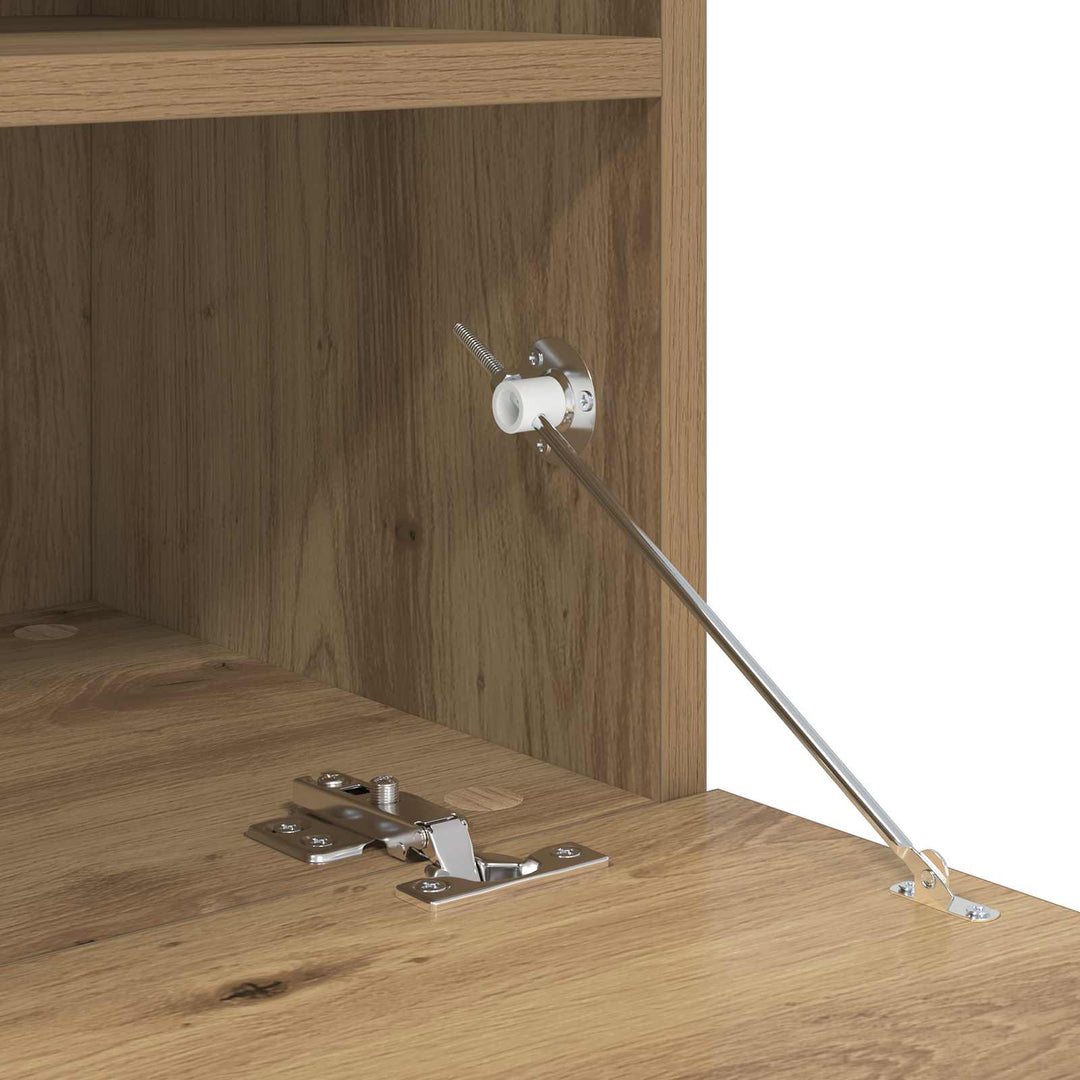 TV-skab med LED 7 pcs Artisan Egetræ Konstrueret træ