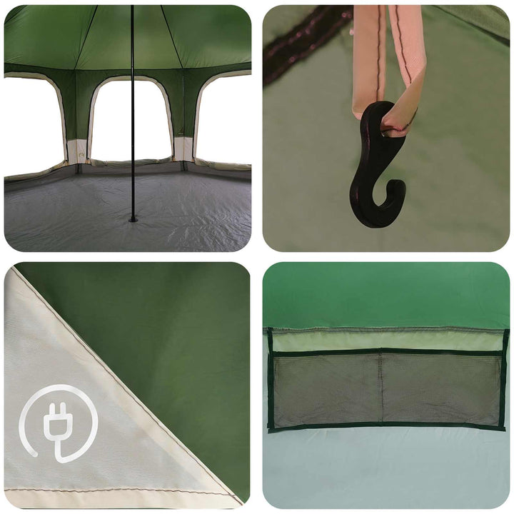 Familietelt 5-personers Grøn 185T Polyester med PU Coating
