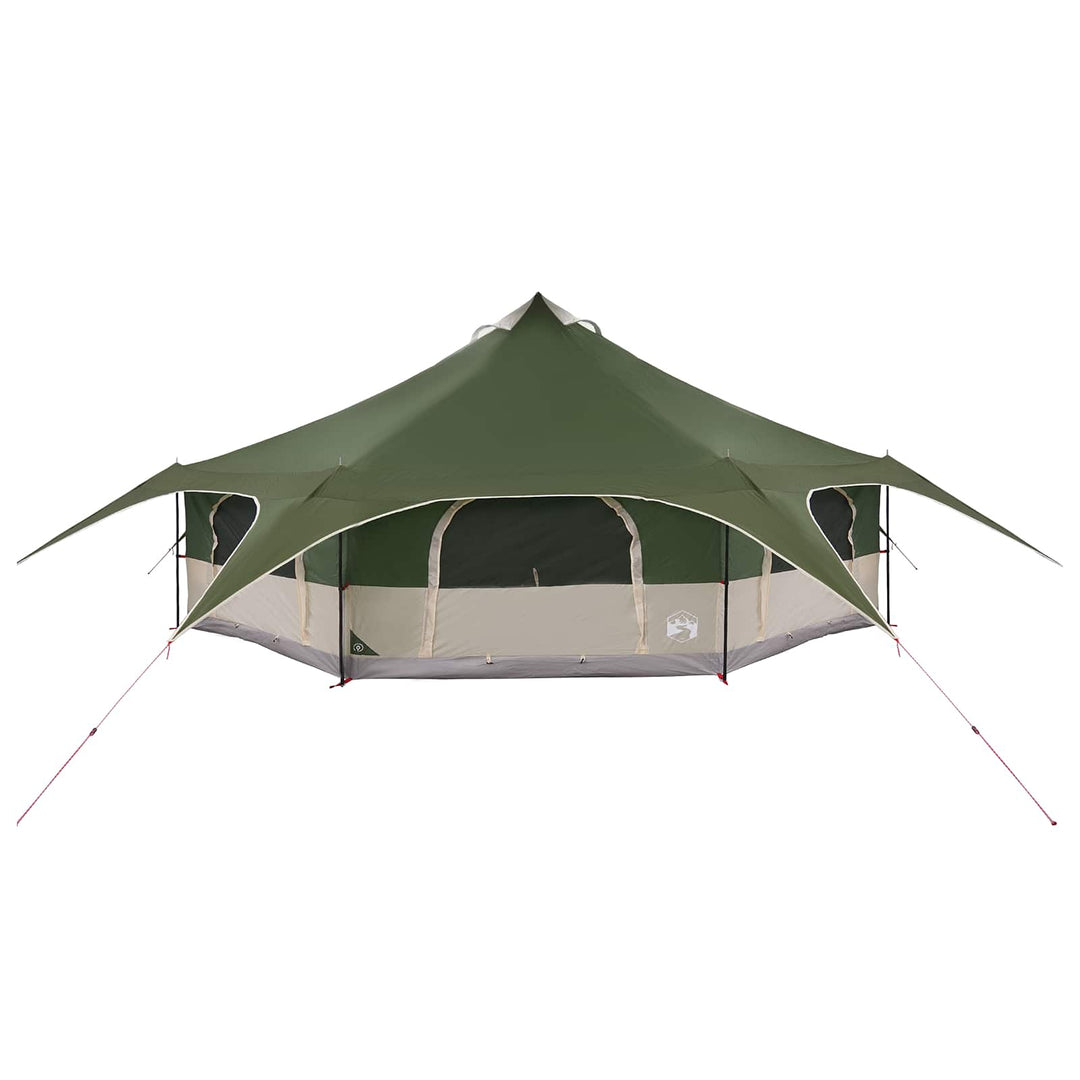 Familietelt Grøn 18-Personer 185T Polyester med PU Coating