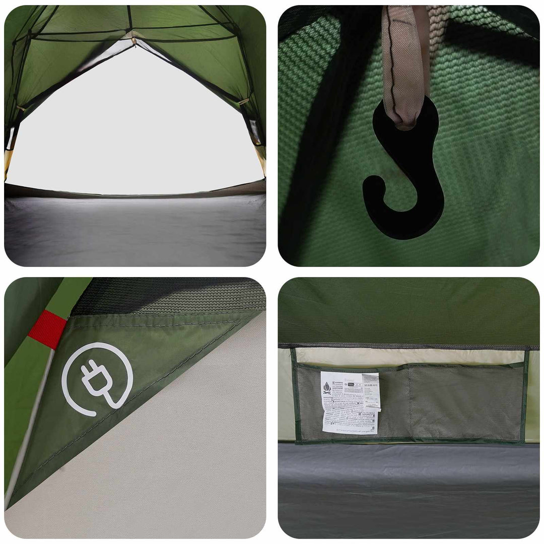 Backpacking Telt Grøn 2-personers 185T Polyester med PU Coating