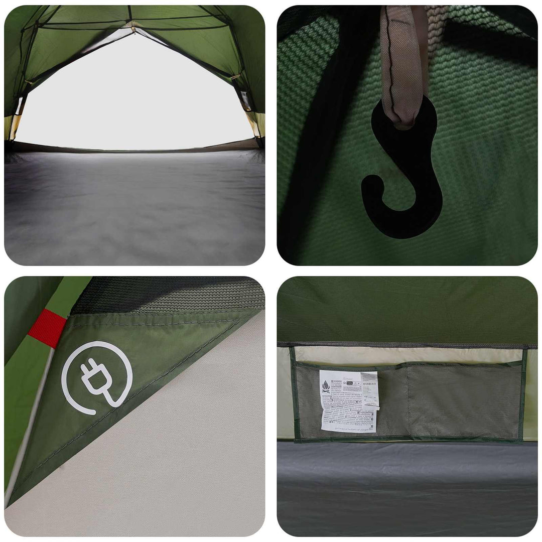 Backpacking Telt Grøn 4-personers 185T Polyester med PU Coating