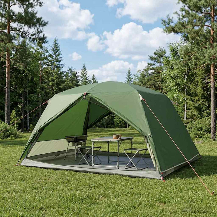 Backpacking Telt Grøn 4-personers 185T Polyester med PU Coating