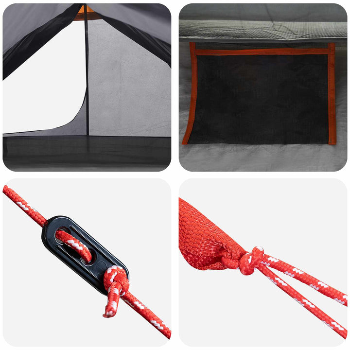 Backpacking Telt Grå og orange 222 x 85 x 125 cm